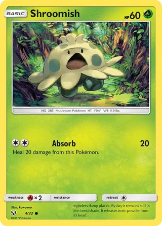 Shroomish #4 · Shining Legends Pokémon card