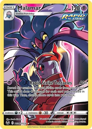 Malamar #TG06 · Silver Tempest Trainer Gallery Pokémon card