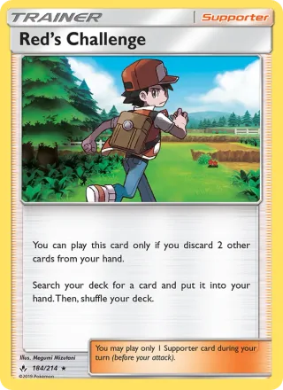Red’s Challenge #184 · Unbroken Bonds Pokémon card