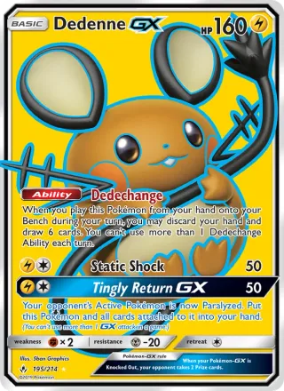 Dedenne GX #195 · Unbroken Bonds Pokémon card