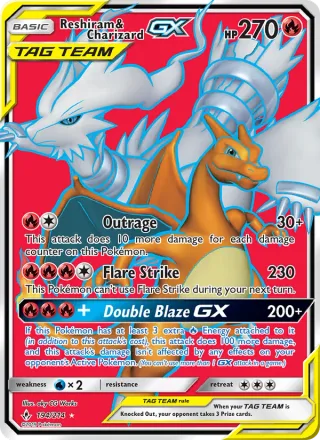 Reshiram & Charizard GX #194 · Unbroken Bonds Pokémon card