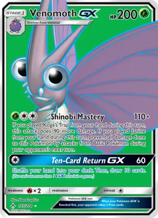 Venomoth GX #193 · Unbroken Bonds Pokémon card