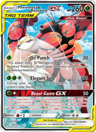 Pheromosa & Buzzwole GX #192 · Unbroken Bonds Pokémon card