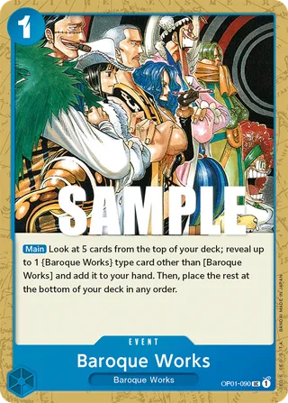 Baroque Works #OP01-090 · Romance Dawn One Piece card