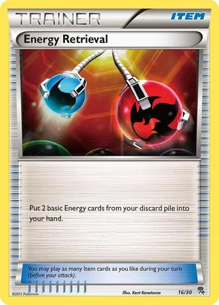 Energy Retrieval #16 · BW trainer Kit (Zoroark) Pokémon card