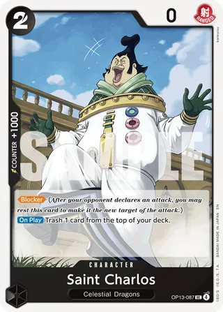 Saint Charlos #OP13-087 · Carrying On His Will One Piece card
