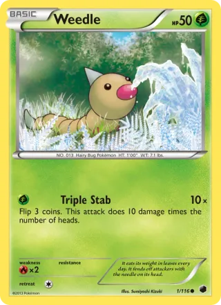 Weedle #1 · Plasma Freeze Pokémon card