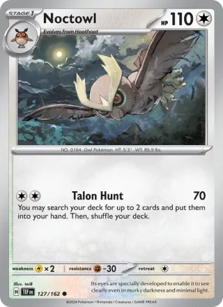Noctowl #127 · Temporal Forces Pokémon card