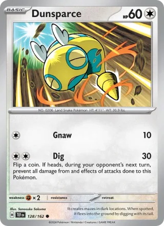 Dunsparce #128 · Temporal Forces Pokémon card