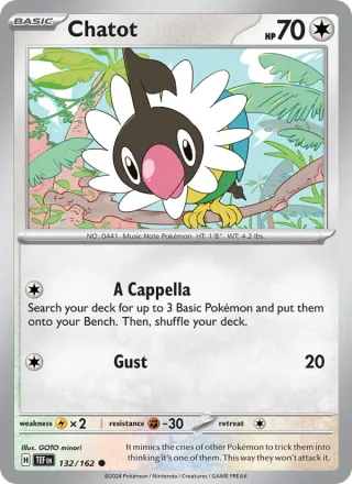 Chatot #132 · Temporal Forces Pokémon card