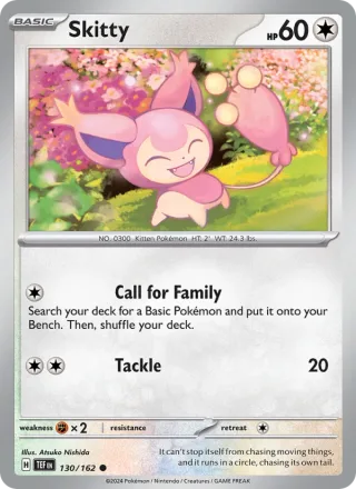 Skitty #130 · Temporal Forces Pokémon card