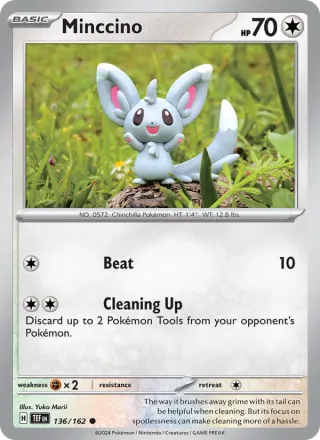 Minccino #136 · Temporal Forces Pokémon card