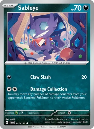 Sableye #107 · Temporal Forces Pokémon card