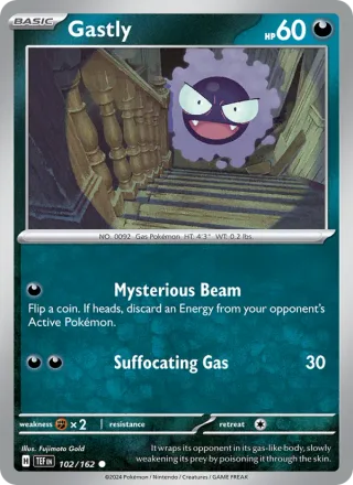 Gastly #102 · Temporal Forces Pokémon card