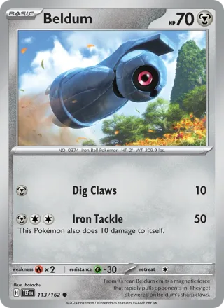Beldum #113 · Temporal Forces Pokémon card