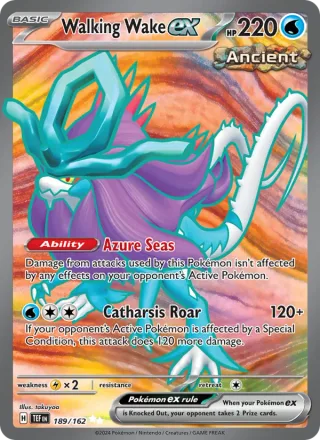 Walking Wake ex #189 · Temporal Forces Pokémon card