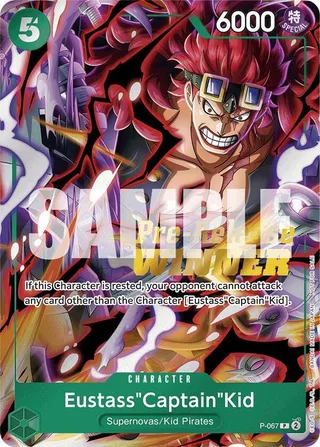 Eustass"Captain"Kid (OP-07 Pre-Release Tournament) [Winner] #P-067-op-07-pre-release-tournament-winner · One Piece Promotion Cards One Piece card