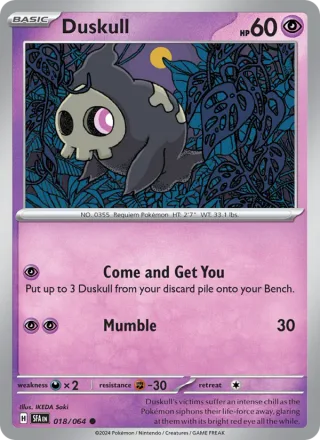 Duskull #018 · Shrouded Fable Pokémon card