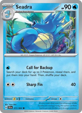 Seadra #011 · Shrouded Fable Pokémon card