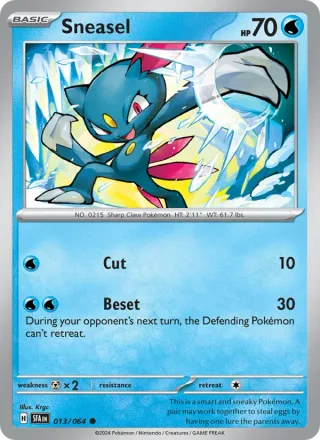Sneasel #013 · Shrouded Fable Pokémon card