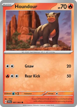 Houndour #007 · Shrouded Fable Pokémon card