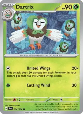 Dartrix #004 · Shrouded Fable Pokémon card