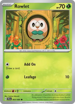 Rowlet #003 · Shrouded Fable Pokémon card