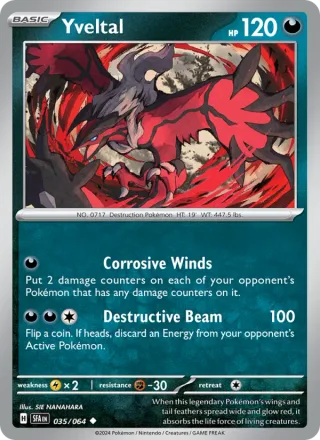 Yveltal #035 · Shrouded Fable Pokémon card