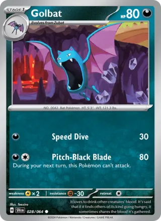Golbat #028 · Shrouded Fable Pokémon card
