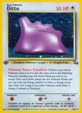 Ditto #3 · Fossil Pokémon card