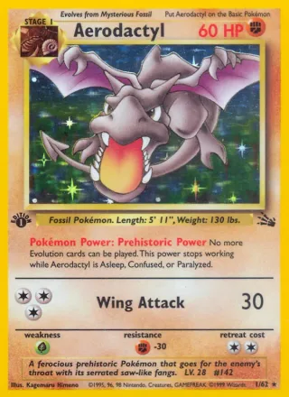 Aerodactyl #1 · Fossil Pokémon card