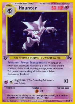 Haunter #6 · Fossil Pokémon card