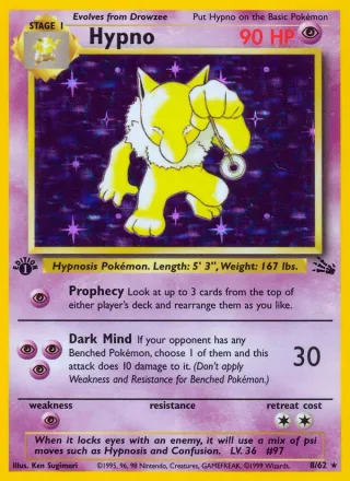 Hypno #8 · Fossil Pokémon card