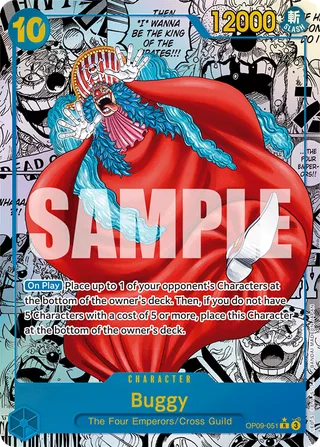 Buggy (Manga) #OP09-051-manga · Emperors in the New World One Piece card