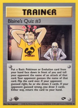 Blaine's Quiz #3 #112 · Gym Challenge Pokémon card