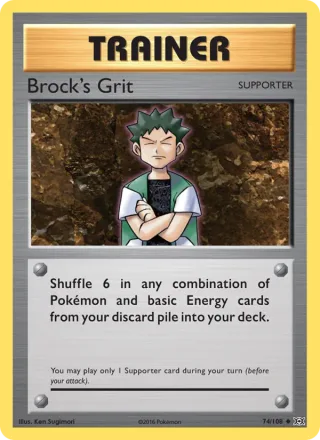 Brock's Grit #74 · Evolutions Pokémon card