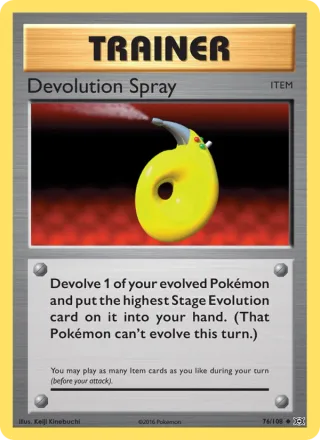 Devolution Spray #76 · Evolutions Pokémon card
