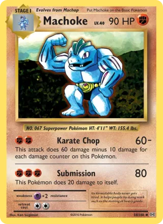 Machoke #58 · Evolutions Pokémon card