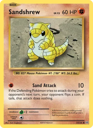 Sandshrew #54 · Evolutions Pokémon card