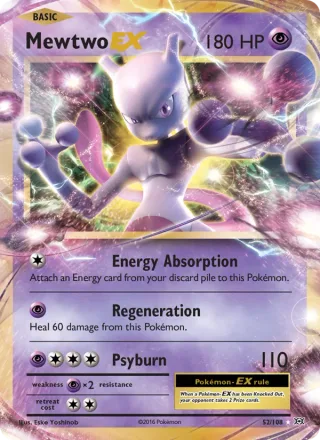 Mewtwo EX #52 · Evolutions Pokémon card