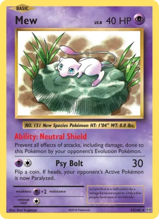 Mew #53 · Evolutions Pokémon card