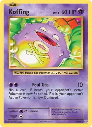 Koffing #50 · Evolutions Pokémon card
