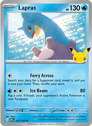 Lapras #017 · 30th Celebration Pokémon card