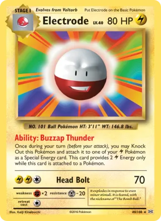 Electrode #40 · Evolutions Pokémon card
