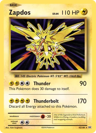 Zapdos #42 · Evolutions Pokémon card