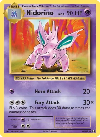 Nidorino #44 · Evolutions Pokémon card