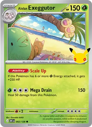 Alolan Exeggutor #002 · 30th Celebration Pokémon card