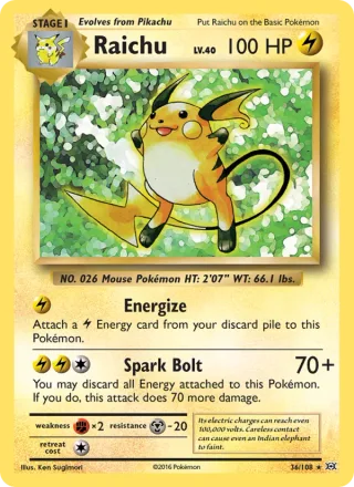 Raichu #36 · Evolutions Pokémon card