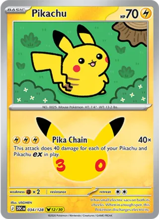 Pikachu #034 · 30th Celebration Pokémon card