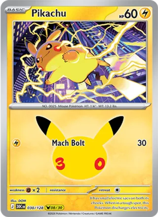 Pikachu #030 · 30th Celebration Pokémon card